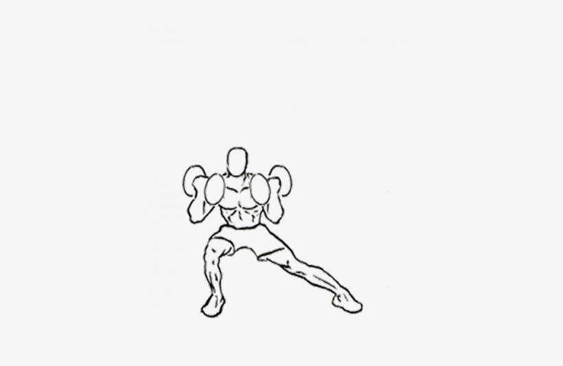 Png Download Lateral Lunge With Curl - Side Lunge With Bicep Curl, transparent png