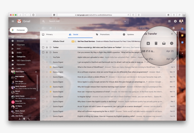 The New Gmail Has Inline Action Buttons Just Like The - Gmail, transparent png