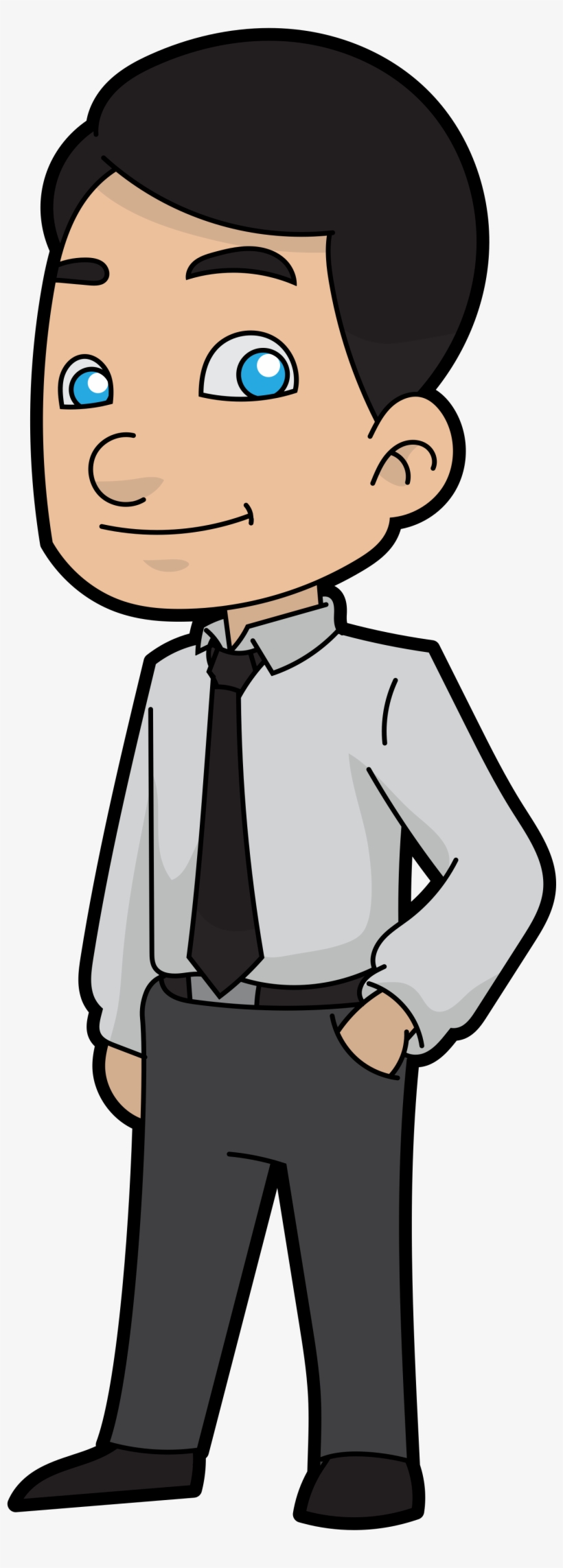 Open - Cartoon Business Man, transparent png