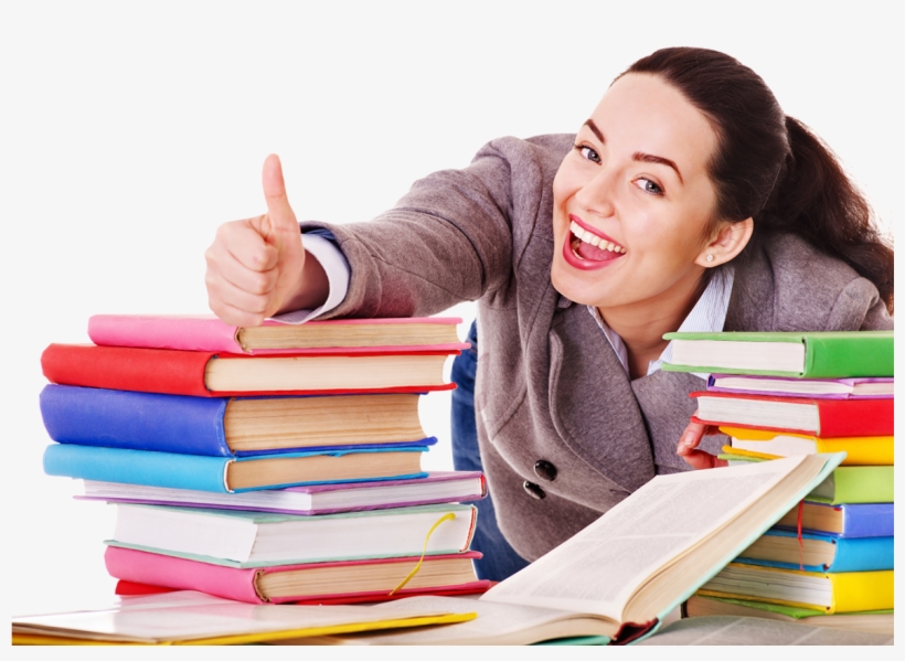 1175px Smiling Teacher Books1 - Smiling Teacher And Student, transparent png