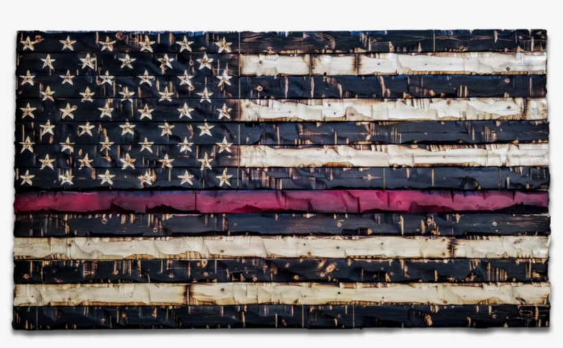 Wood Thin Red Line Flag - Wood Blue Line Flag, transparent png