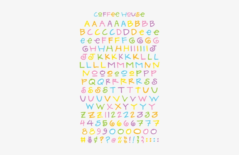 Coffee House Alphabet, Multi Stickers - Mrs. Grossman's Stickers-coffee House Alphabet, transparent png