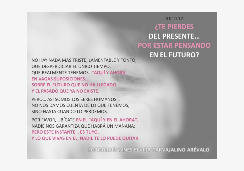 ¿te Pierdes Del Presente Por Estar Pensando En El Futuro - Vivas Pensando En El Futuro, transparent png