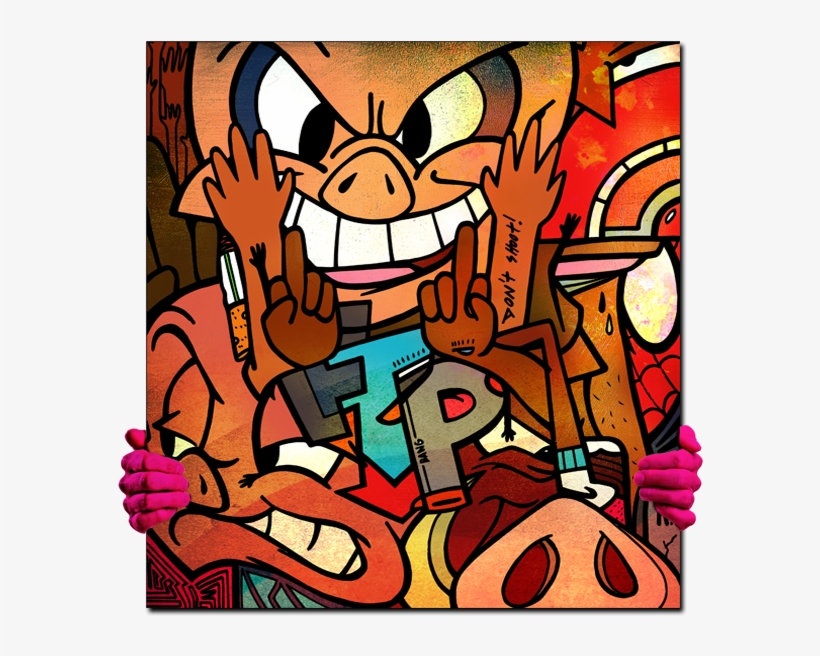 Fuck Tha Policia - Cartoon, transparent png