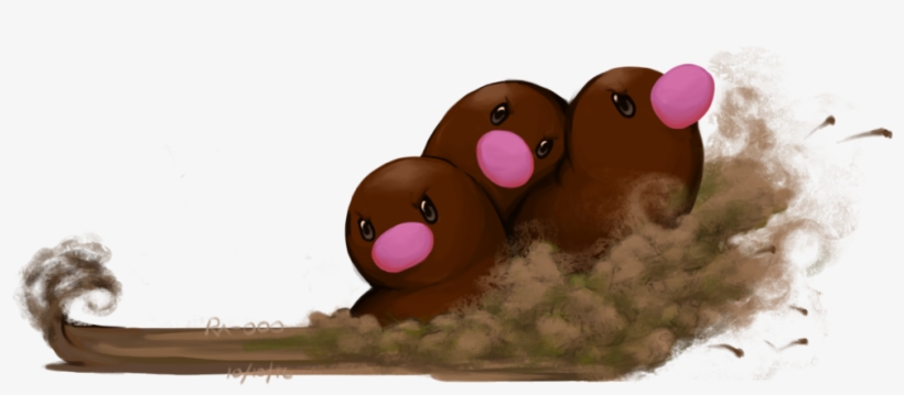 Dugtrio Used Bulldoze By Ra Ooo - Cartoon, transparent png