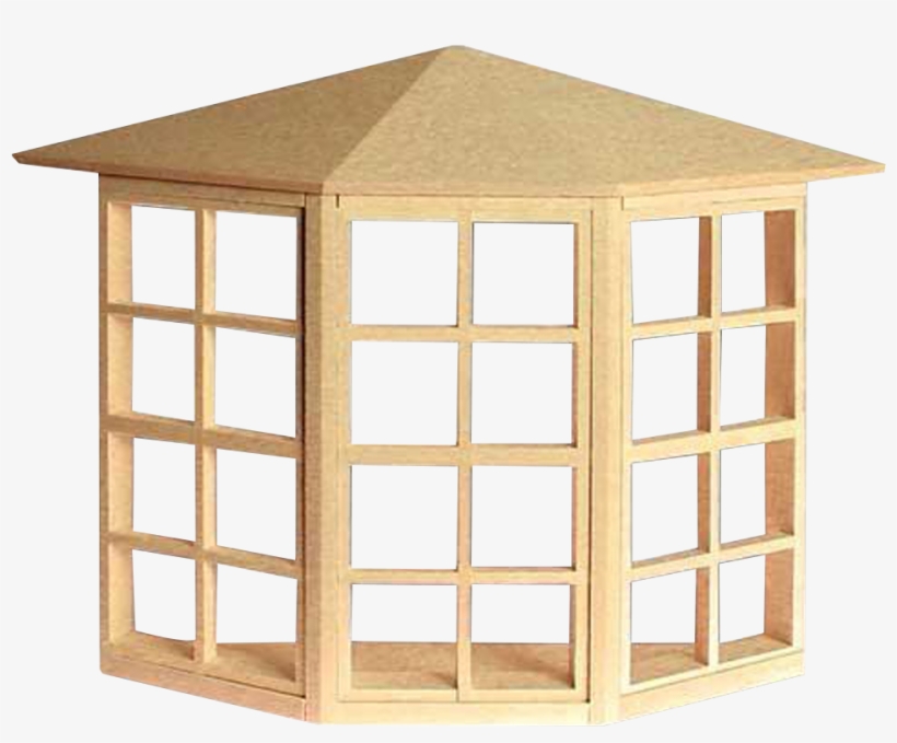 24-light Dollhouse Bay Window - Houseworks - Half Scale (1/2" Scale) Dollhouse Miniature, transparent png