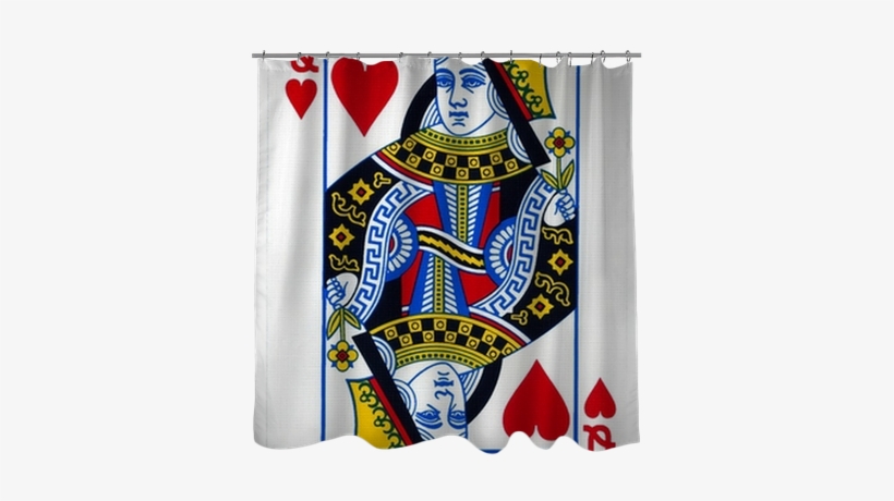 Queen Of Hearts Shower Curtain • Pixers® • We Live - Stack Of Cards Queen, transparent png