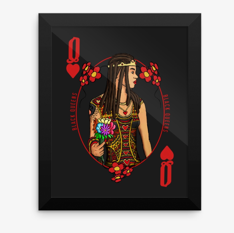 Framed Queen Of Hearts Poster - Hearts, transparent png