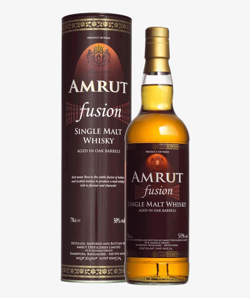 Amrut Fusion Indian Single Malt Whisky, transparent png