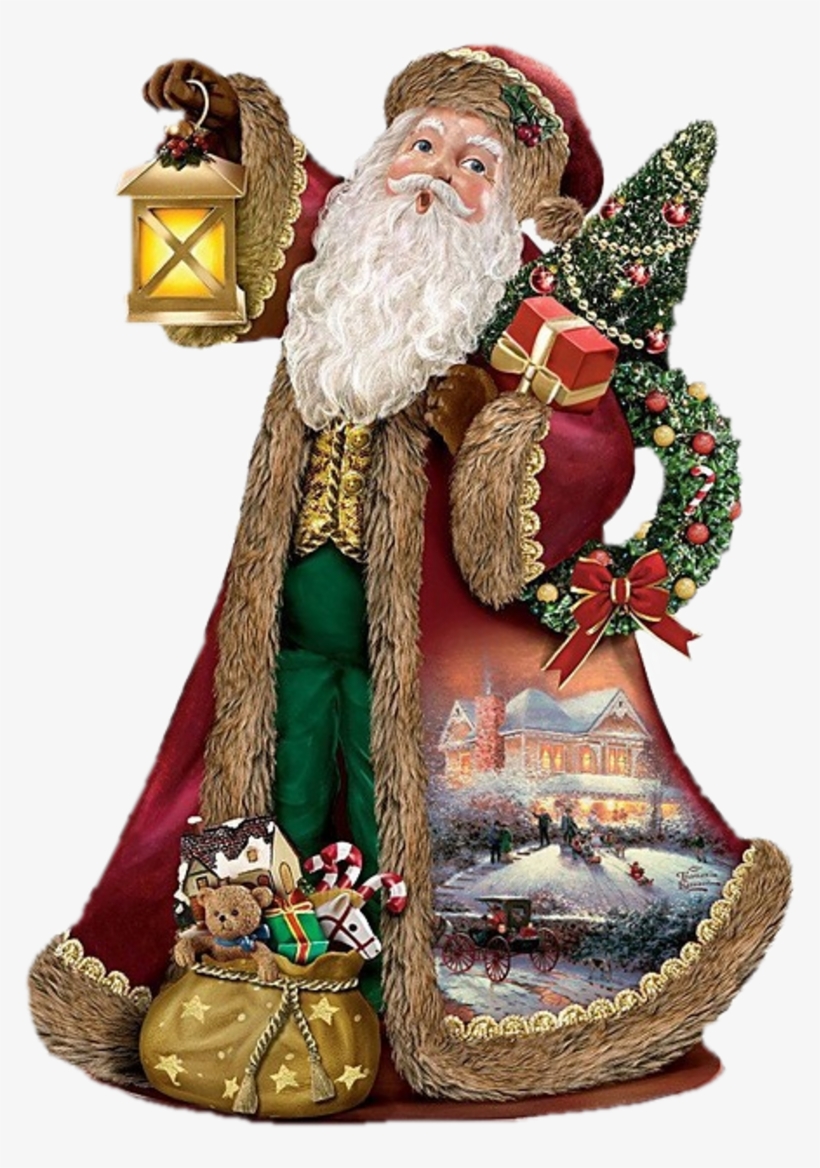 0 16a190 2ea5617d Xl - Thomas Kinkade Santa Claus Christmas Sculpture: Deck, transparent png