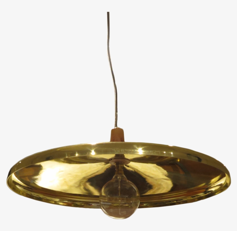 Wide Brass Pendant Light, transparent png
