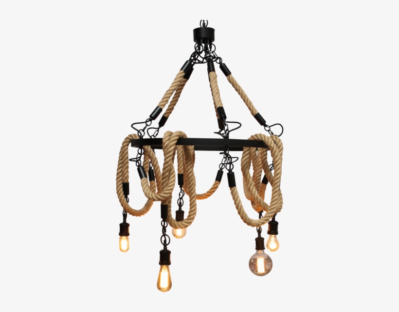 Rope Chandelier Multi Light Pendant - Chandelier, transparent png