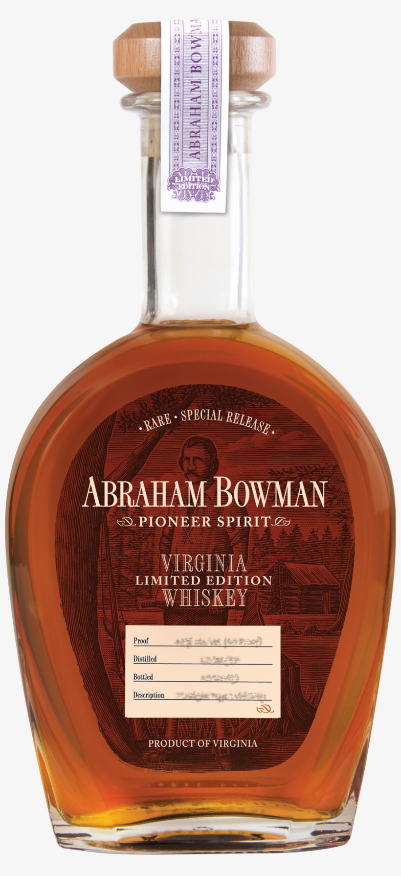 Abraham Bowman Bottle - Abraham Bowman Whiskey, transparent png