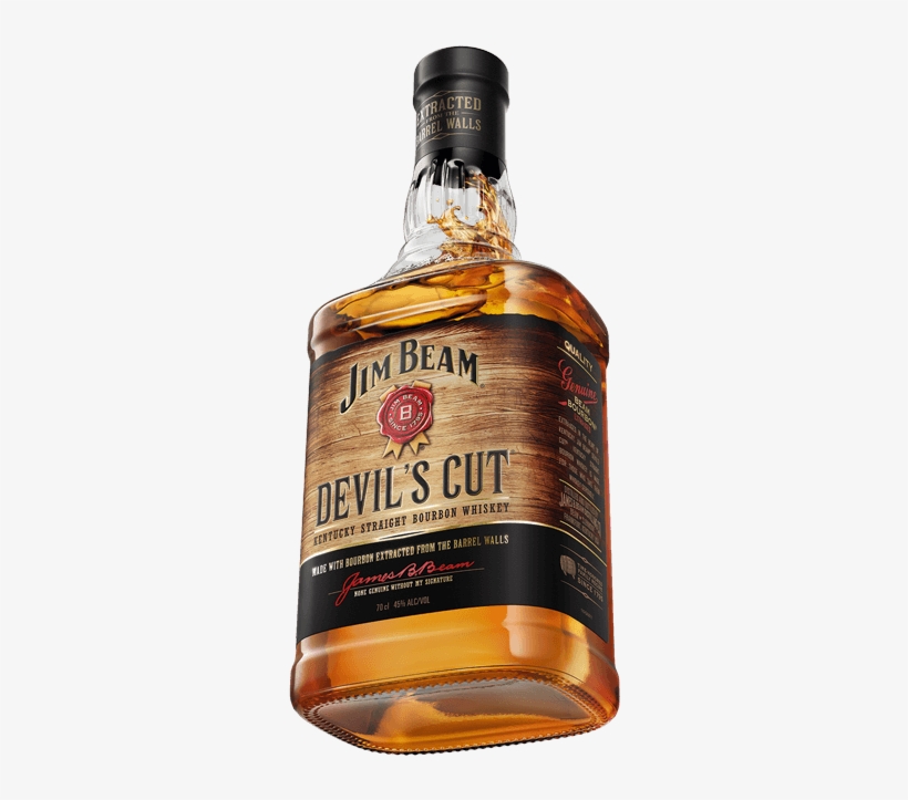 Packshot Of Jim Beam® Devil's Cut® - Jim Beam Black Extra Aged Bourbon 750ml, transparent png