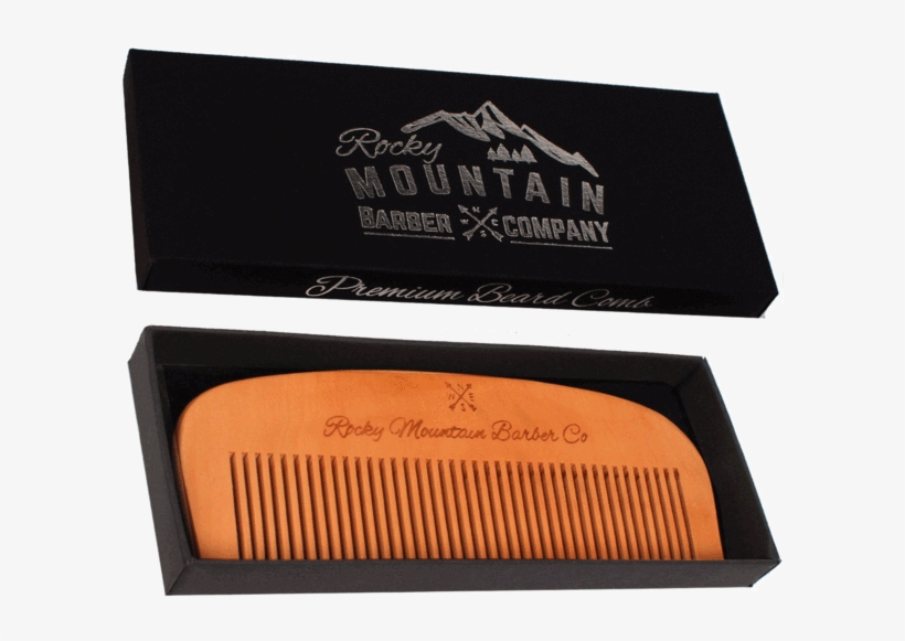 Pearwood Men's Comb Rocky Mountain Barber Canada - Hair Comb - Wood With Anti-static & No Snag Handmade, transparent png
