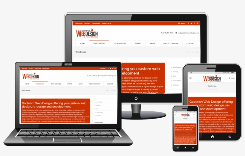 Goderich Web Design & Hosting Services - Phone And Tablet Psd, transparent png
