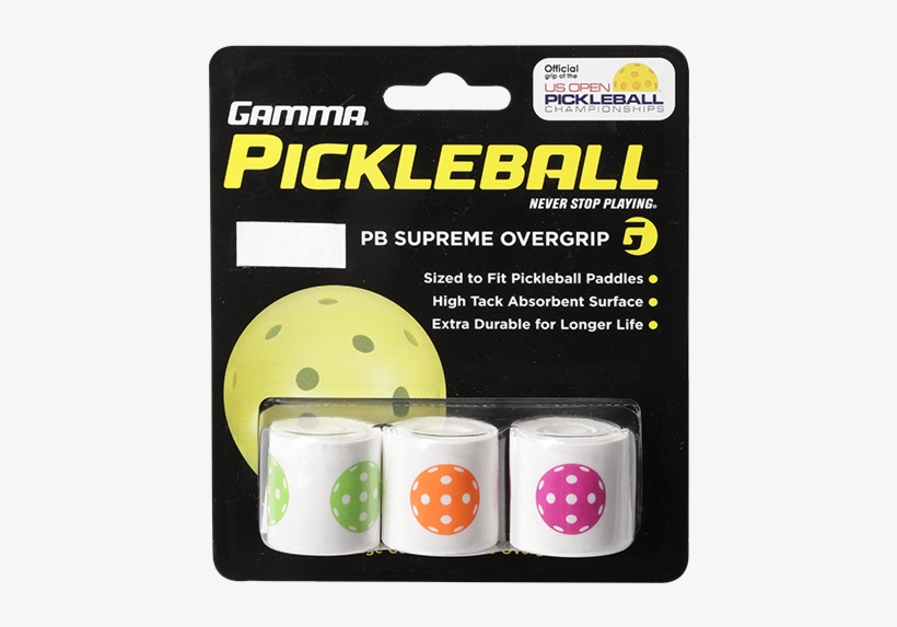 7442smaller Gamma Pickleball Overgrip Supreme White 600x600 PNG