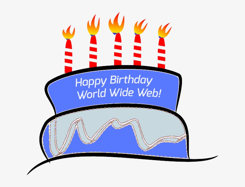 Happy 26th Birthday World Wide Web Thank You @timberners - Cartoon Birthday Cake Shower Curtain, transparent png