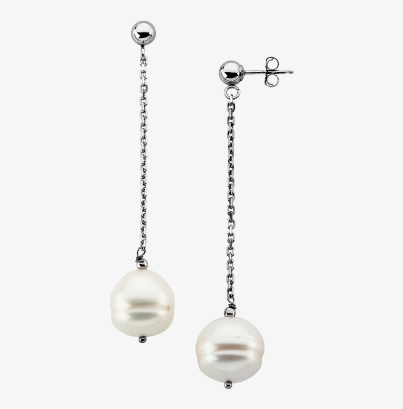 Golden Globe Jewelry Trends Pearl Dangle Earrings - Snow White Pearl Drop Earrings Set In 14k White Gold, transparent png