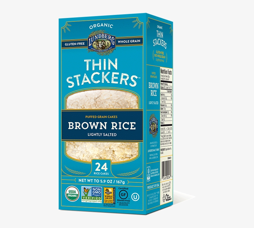Lundberg Family Farms Organic Thin Stackers Lightly - Thin Stackers Rice Cakes, transparent png