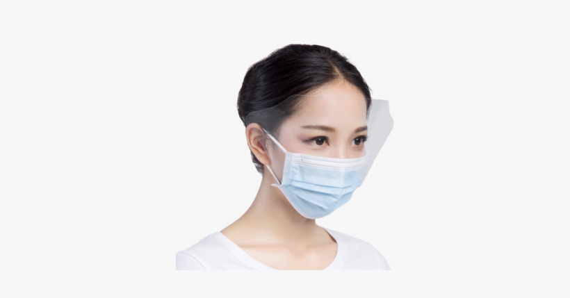 Hospital Disposable Protective Face Mask With Eye Shield/ - Mask, transparent png
