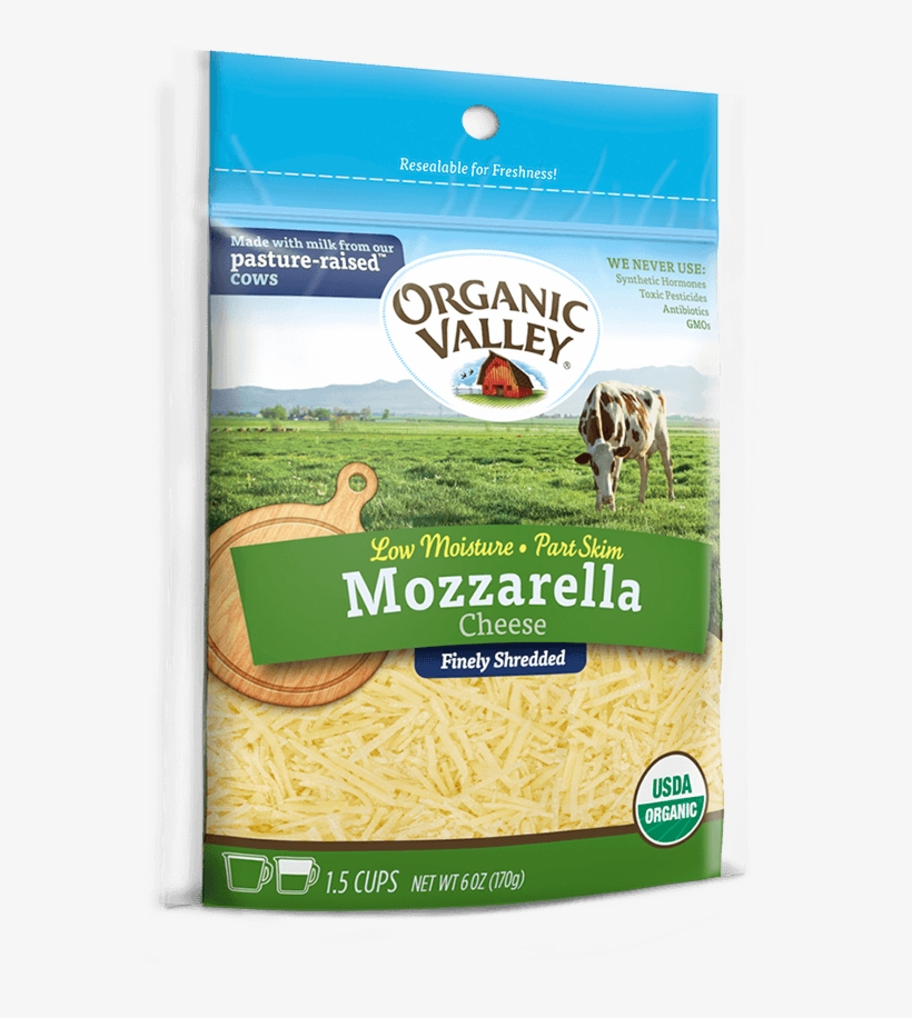 Organic Shredded Mozzarella Blend Cheese - Organic Valley Shredded Cheese Mozzarella, transparent png