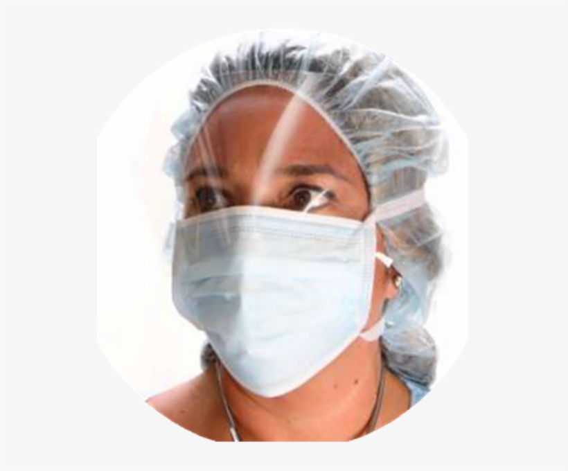 Face Mask 3 Ply With Shield Blue Tie On - Mascarilla Quirurgica Con Visor, transparent png