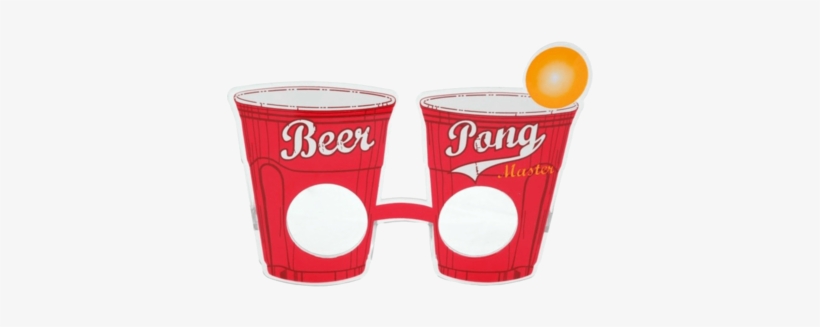 Red Cup Shaped Novelty Glasses With Beer Pong Written - Beer Pong Glasses, transparent png