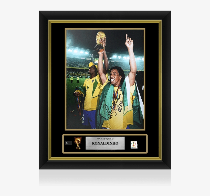 Ronaldinho Official Fifa World Cup™ Signed And Framed - Ronaldo 2002 Fifa World Cup Trophy, transparent png