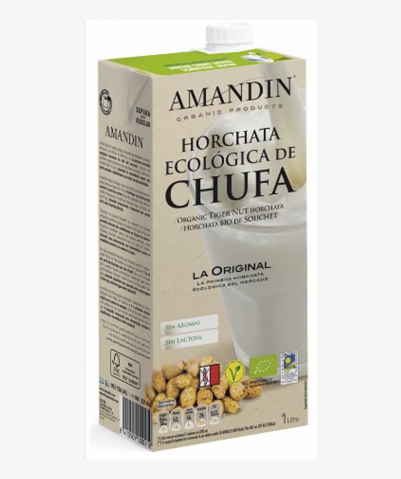 Amandin Organic Tiger Nut Drink With Agave Syrup, transparent png