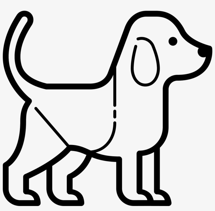 There Is A Side View Of A Dog Shape With A Short Tail - Dog, transparent png