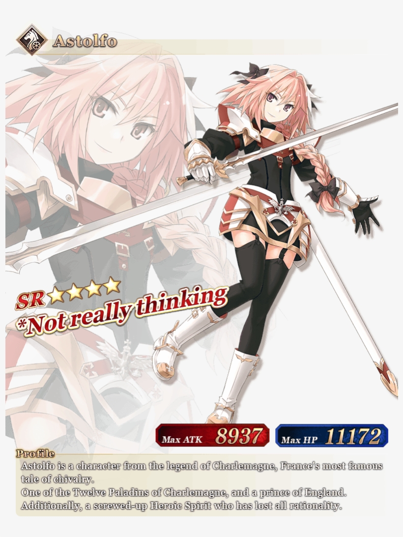 Astolfo And Amakusa Shirou Are Coming To Fate/grand - フェイト グランド オーダー キャラ, transparent png