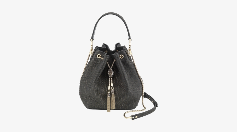 Bucket Serpenti Forever In Black Fil Coupé Python Skin - Black, transparent png