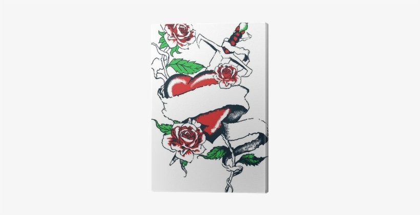 Heart And Rose Tattoo Designs, transparent png