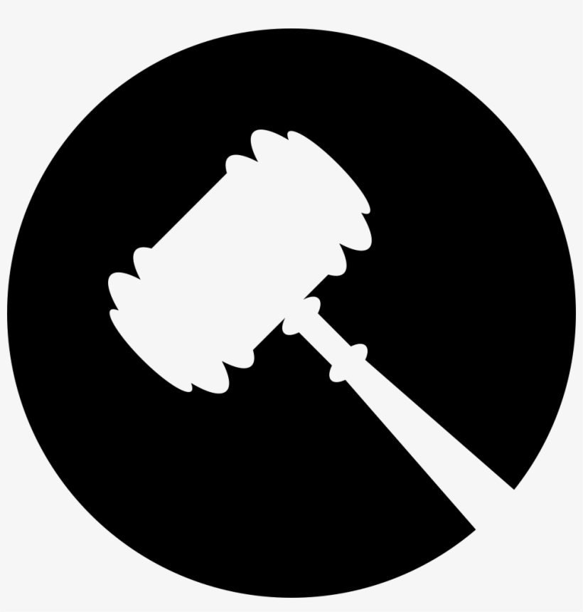 Legal Hammer Symbol In A Circle Vector - Symbol Law, transparent png