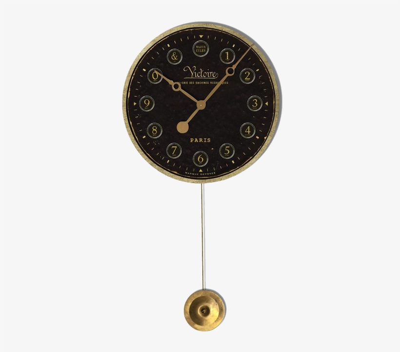 Victoire Pendulum Classic Wall Clock Vic16 Golden Ultra - Victoire Black Wall Clock 23" By Floating Circus, transparent png