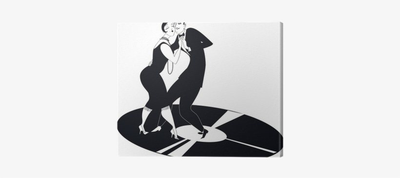 Couple Dancing Tango On A Vinyl Record Clipart Canvas - Phonograph Record, transparent png