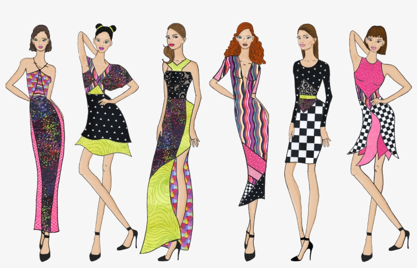 I Selected Runway Images And Fabrics That Coordinated - Fashion Illustration, transparent png