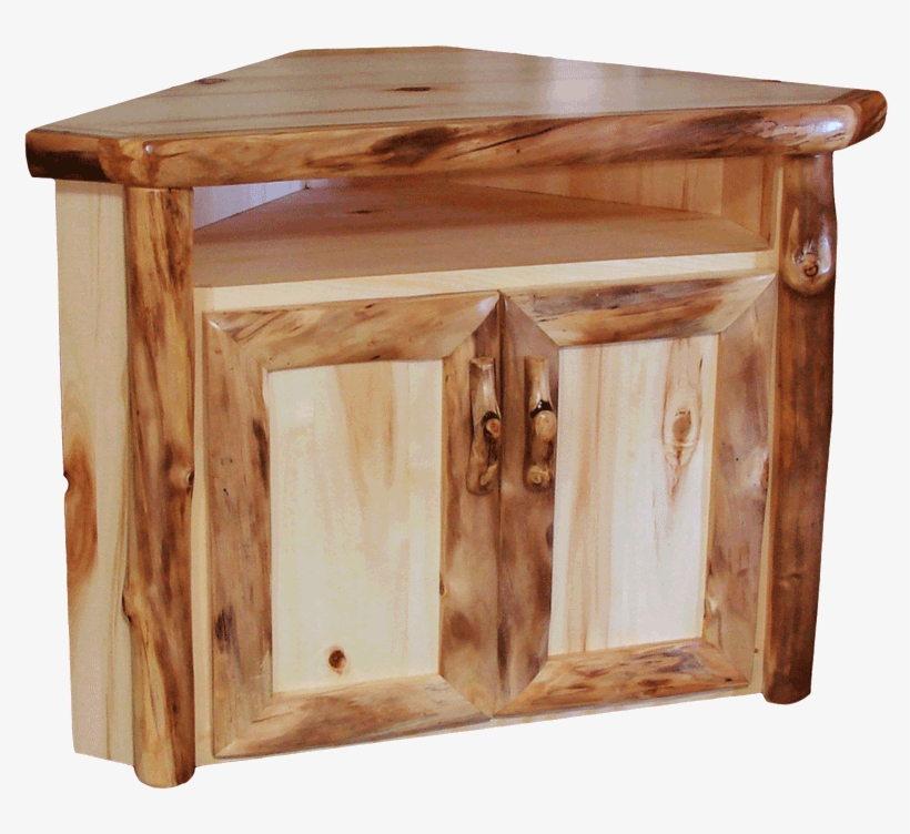 Aspen Log Corner Tv Stand - Glass, transparent png