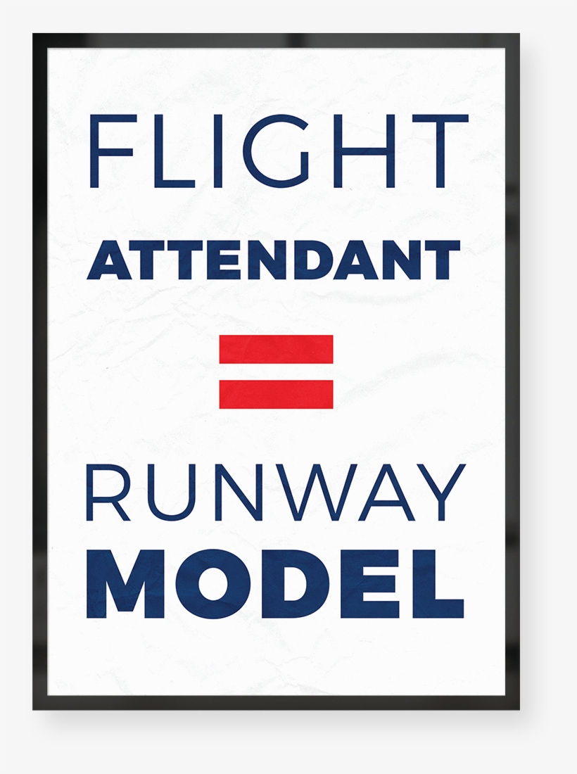 Flight Attendant Equals Runway Model Poster - Electric Blue, transparent png