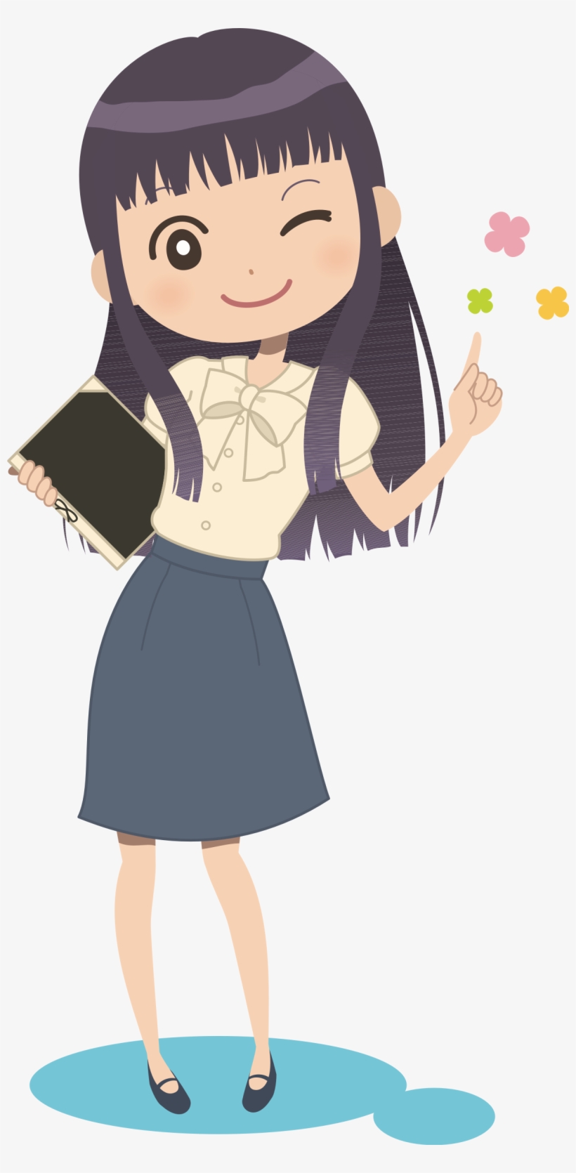 Big Image - Anime Girl Wink Clipart, transparent png