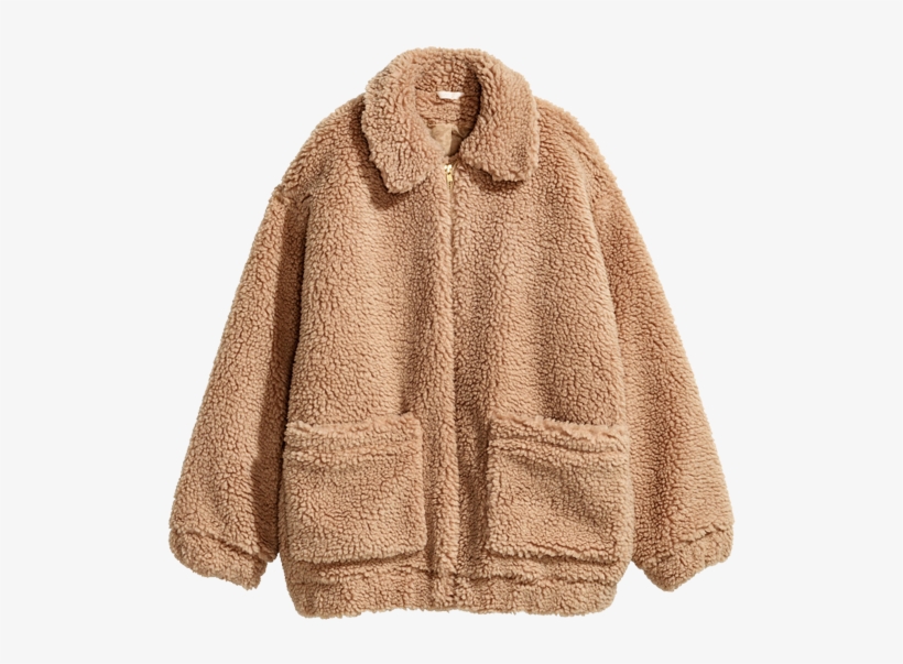 H&m - Brown Teddy Bear Jacket, transparent png