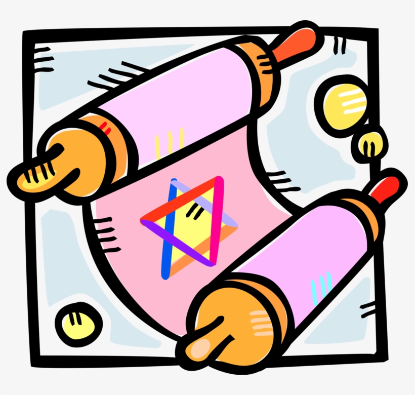 Vector Illustration Of Jewish Hebrew Sefer Torah Parchment, transparent png