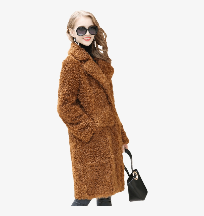 1705084 Lamb Fur Long Coat Lvcomeff - Overcoat, transparent png
