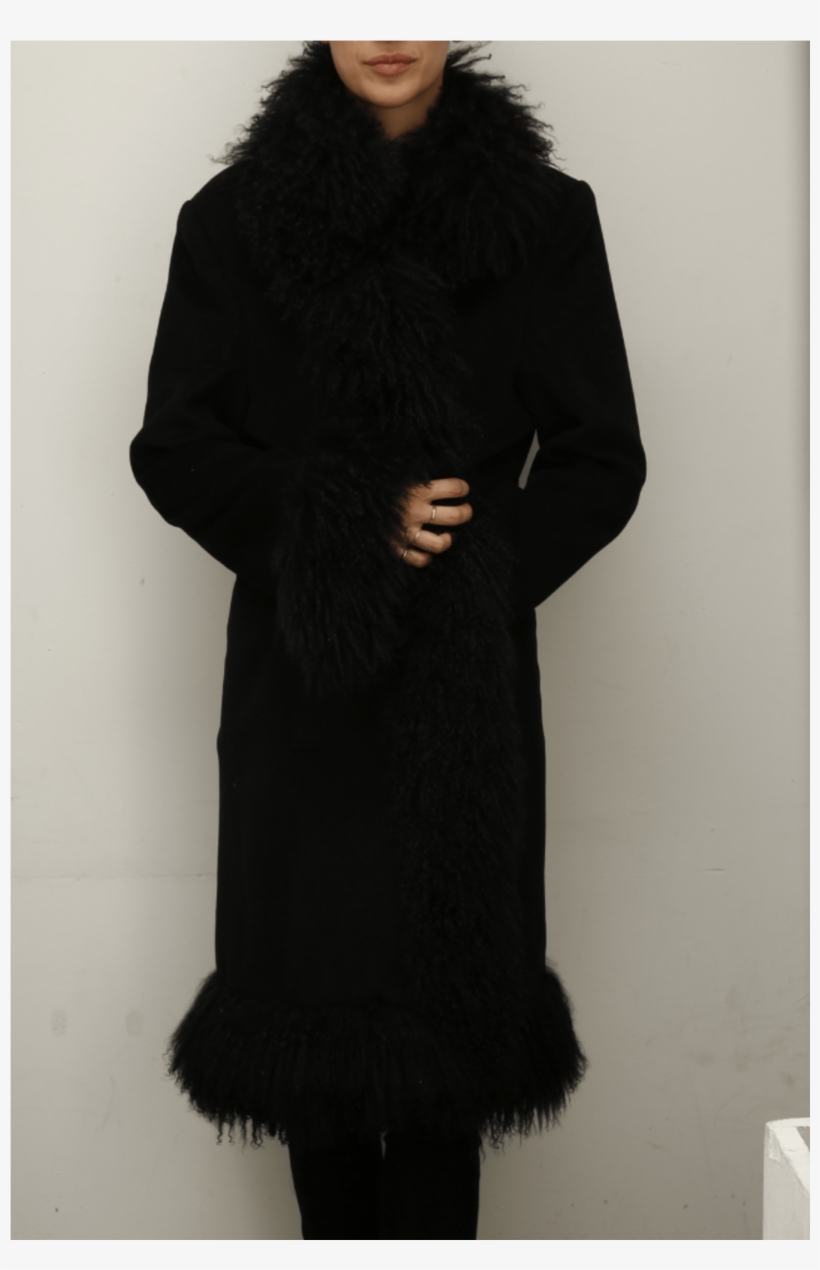 Fur Coat Georges Rech Black - A-line, transparent png