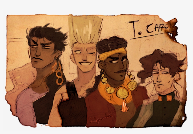 Jotaro Kujo Noriaki Kakyoin Mohammed Avdol Jean Pierre - Cartoon, transparent png
