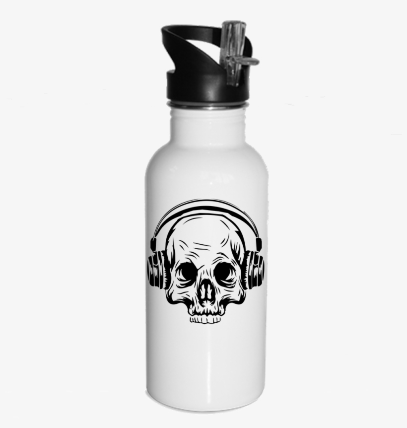 Skull And Headphones Water Bottle - Progressive Solutions Exclusive Your Year Water Bottle, transparent png
