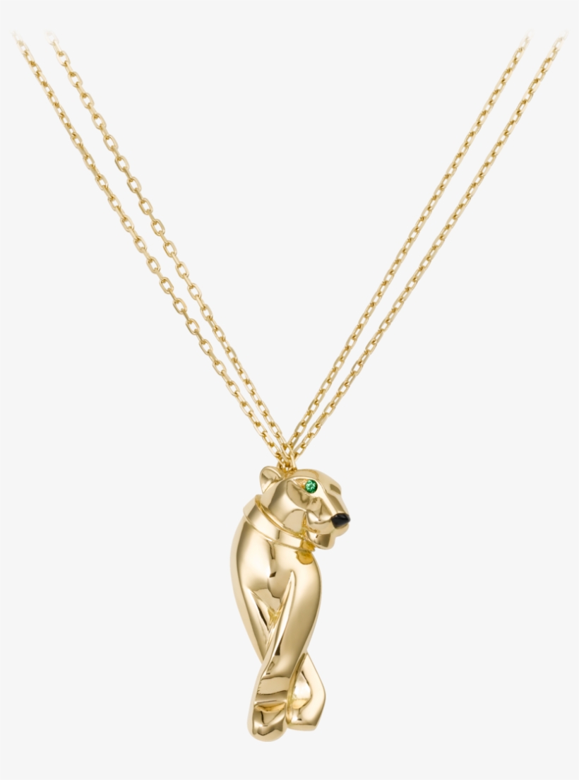 Panthère De Cartier Necklaceyellow Gold, Tsavorite, transparent png