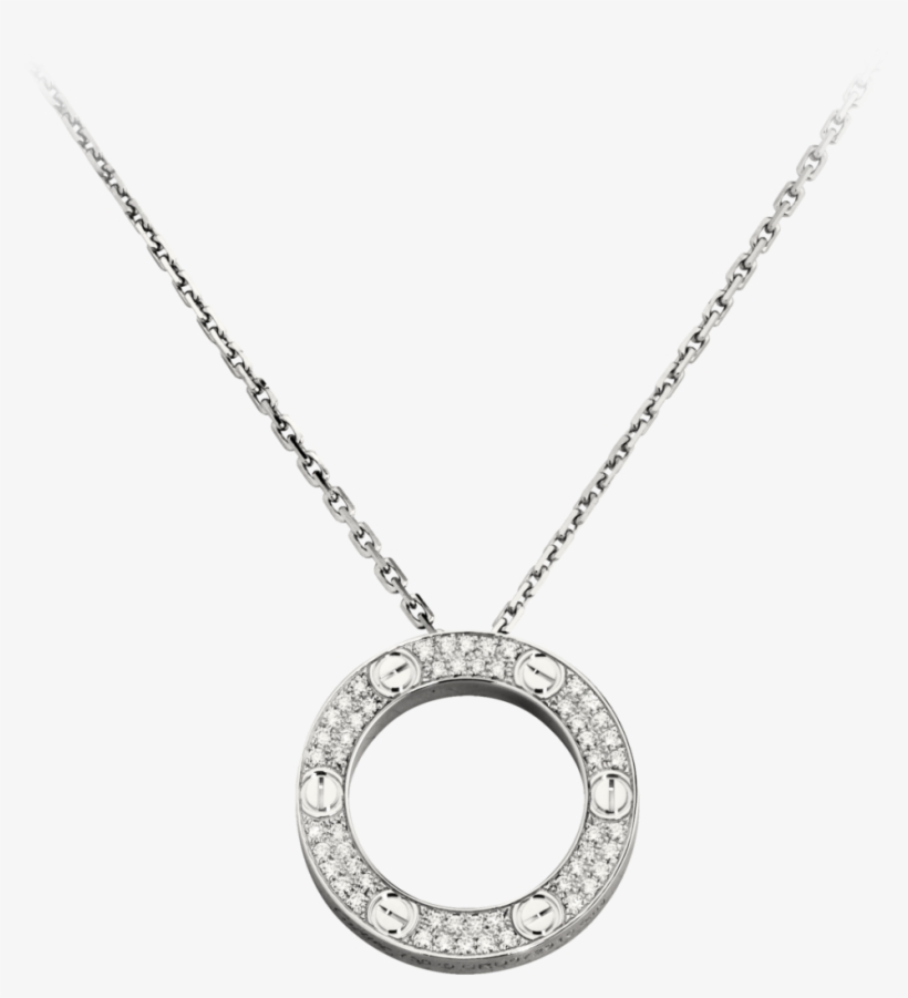 Cartier Love Necklace In White Gold With Diamonds Paved - Cartier Love Necklace Full Diamond, transparent png