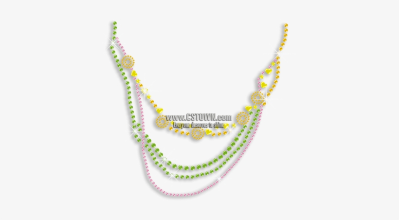 Colorful Necklace Rhinestone Nailhead Bling Iron On - Necklace, transparent png